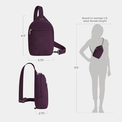 Travelon Anti-Theft Runways Small Sling - color: Plum
