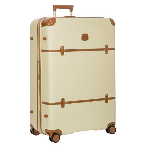 Bric's Bellagio 3.0 Spinner Trunk- Luxury Hardshell Check In Luggage with Large Wheels, Telescopic Handle, Leather Detailing - Expandable Rolling Suitcase - 32", Cream - color: Cream, size: 32" Checked-Extra Large