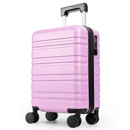 Hard Shell Suitcase With Removable Wheels, 16 Inch Carry On Luggage - color: Purple
