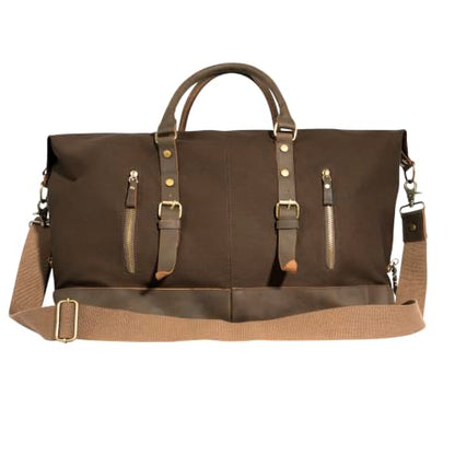 Rothco Extended Weekender Duffle Bag Heavyweight Canvas Travel Bag - color: Brown,Brass