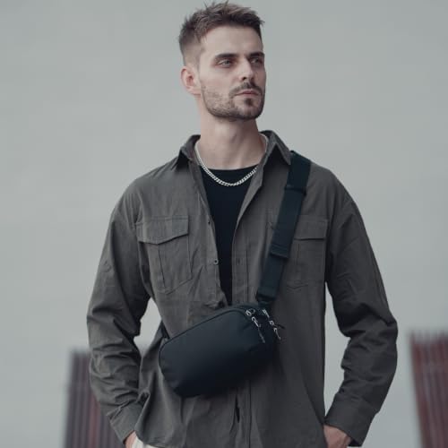 reeyee 3L Commuter Sling Bag for Men, 840D Cordura, Quick Release, Black - size: A7-Quick-release model-3L