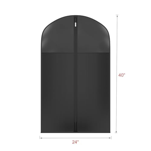 Univivi Garment Bag Suit Bag for Storage and Travel, 40 Inch, Set of 6 - size: 24"X40"-6pcs - Black