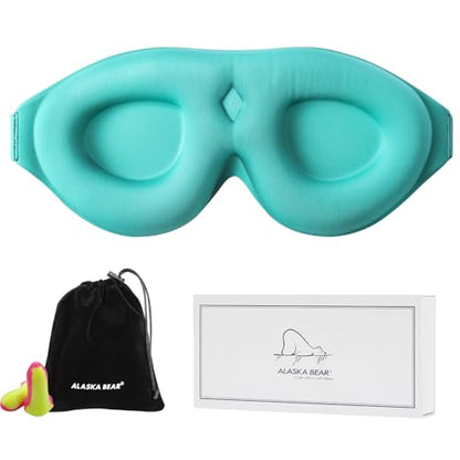 ALASKA BEAR 100% Blackout Sleep Mask for Women and Men, Blue - color: A1 Blue