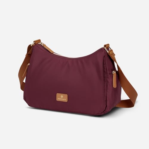 Nordace Siena Hobo Crossbody Bag - Secure RFID Blocking Pocket and Hidden Compartments for Travel Shoulder Bag - color: Burgundy