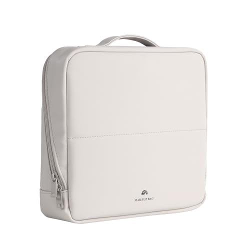 Foldable Magnetic Standing Makeup Bag(02Beige) - color: 02Beige