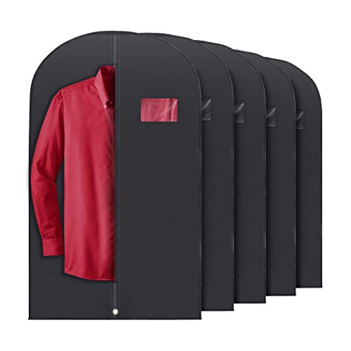 PLX 40" Black Garment Bags Suit Bag for Travel & Clothing Storage - size: 5 pack black: 40” x 24”