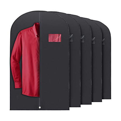 PLX 40" Black Garment Bags Suit Bag for Travel & Clothing Storage - size: 5 pack black: 40” x 24”