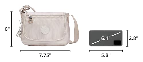 Kipling Sabian Printed Crossbody Mini Bag - color: Metallic Glow, size: 7.75''L x 5.75''H x 3.5''D