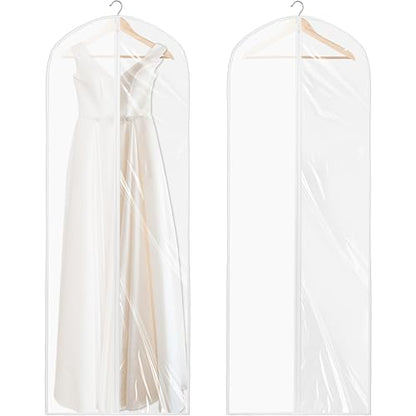 Simple Houseware 65-Inch Clear Garment Bags with Zipper for Gowns, 2 Pack - size: 2 Pack - 65"
