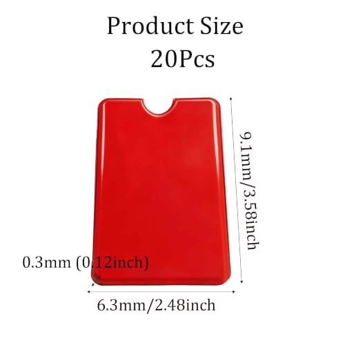 RFID Blocking Sleeves, 20 Pack Credit Card and Passport Protector Sleeves, Secure Anti-Theft Card Holder, Identity Protection for NFC Debit Cards, Travel Wallet & Purse, Red - color: Red