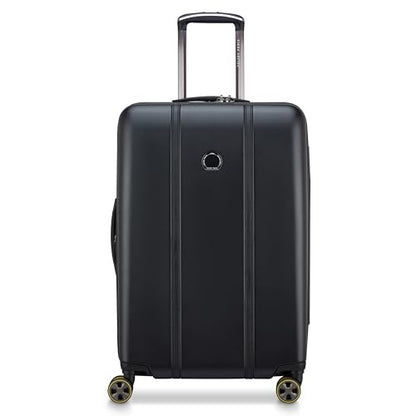 DELSEY PARIS Cadence Hardside Expandable Luggage with Spinner Wheels, Deep Black, Checked Medium 24 Inch - color: Deep Black, size: Checked-Medium 24 Inch