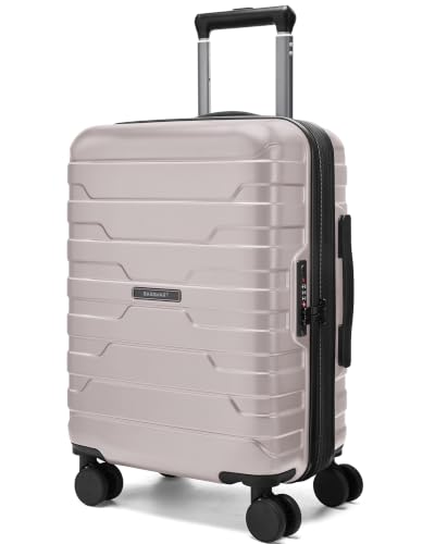 BAGSMART Carry-On Luggage 20" Expandable Spinner 22x14x9,Camel - color: Camel