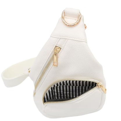 FashionPuzzle Compact Triangle Sling Bag - color: White