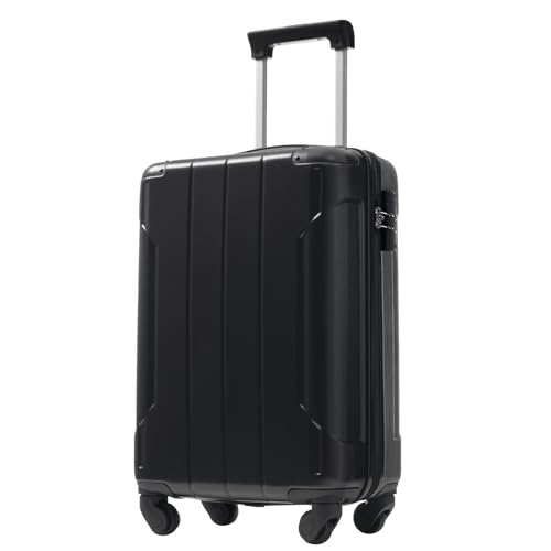 Merax 20" Hardshell Carry-On Luggage Airline Approved with TSA Lock - color: Black Single, size: 20 Inch