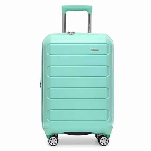 Traveler's Choice Pagosa Hardshell Expandable Luggage with Spinner Wheels, Mint, 2-Piece Set (22/27) - color: Mint, size: 2-Piece Set (22/27)