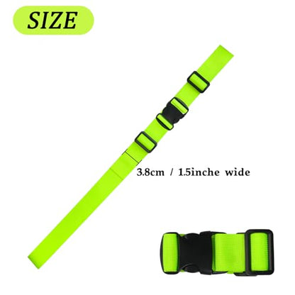 MAGARROW 1.5" Utility Luggage Straps with Buckle Adjustable, 4-Pack (Neon Green, 9.5 feet Long) - color: Neon Green, size: 1.5 in x 9.5 ft