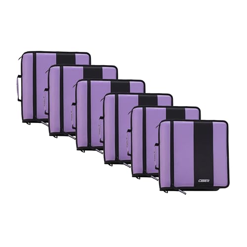 Case-it School Zipper Binder | 2-Inch O-Rings | 350-Sheet | D-251 Lavender - color: Lavender, size: 6 Pack