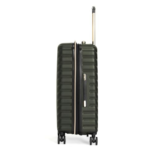 Kenneth Cole REACTION Madison Square Lightweight Hardside Chevron Expandable Spinner Luggage, Olive, 24-Inch Checked - color: Olive, size: 24-Inch Checked