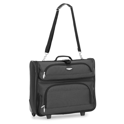 Travel Select Amsterdam Business Rolling Garment Bag, Softside Expandable Rolling 2-Wheeled Suit Carrier, Gray, One Size - color: Gray