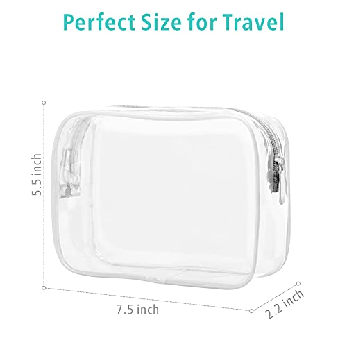 F-color TSA Approved Toiletry Bag - Clear Makeup Bag, 3 Pack, Active White - color: Active White, size: TSA Carry-on Series (3 Medium)