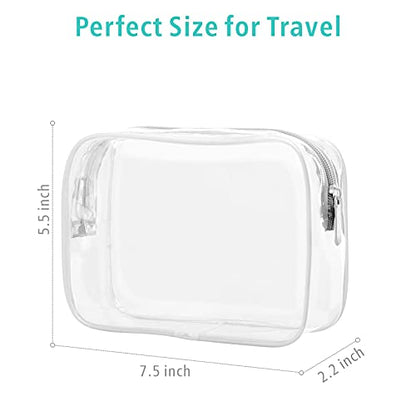 F-color TSA Approved Toiletry Bag - Clear Makeup Bag, 3 Pack, Active White - color: Active White, size: TSA Carry-on Series (3 Medium)