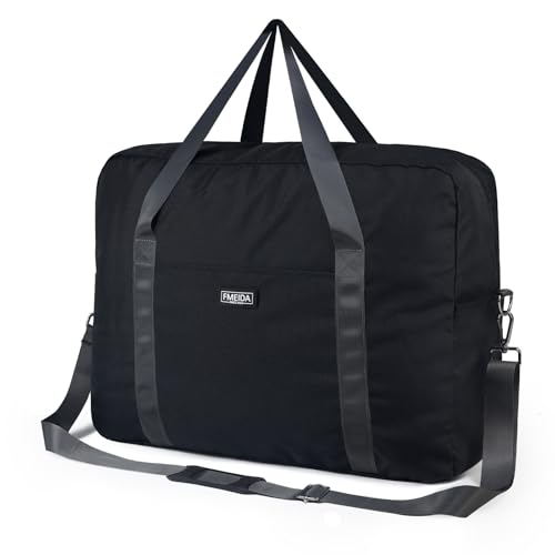 For Frontier Airlines Personal Item Bag 18x14x8 Travel Duffel Bag Carry on - color: Black (with Shoulder Strap)