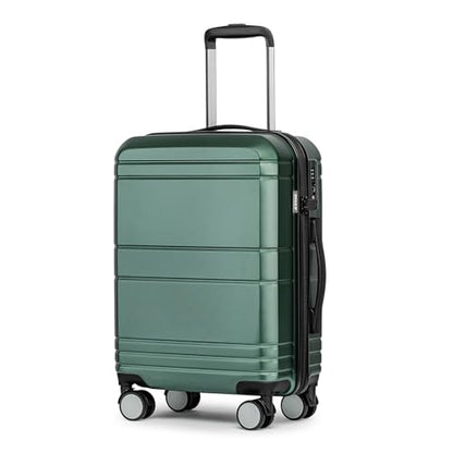 Carry On Luggage 22x14x9 Airline Approved,Hardshell Suitcase,20 Inch,Green - color: Green