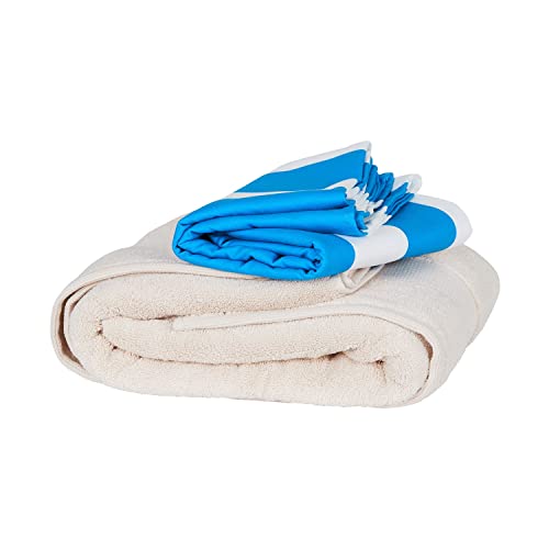 Dock & Bay Quick Dry Beach Towel - Cabana - Bondi Blue - Extra Large - color: Cabana - Bondi Blue, size: Extra Large (200x90cm, 78x35")