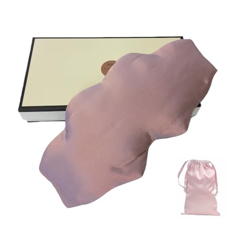 Mulberry Silk Sleep Mask, Padded Silk Eye Mask for Luxury Sleep in Total Darkness (Pink) - color: Pink