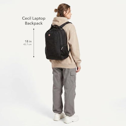 SWISSGEAR Cecil Laptop Backpack, Fits Most 16-Inch Laptops, Three-Compartment Design, Airflow Back Panel, Merlot, 27.3L, 18-Inch - color: Merlot