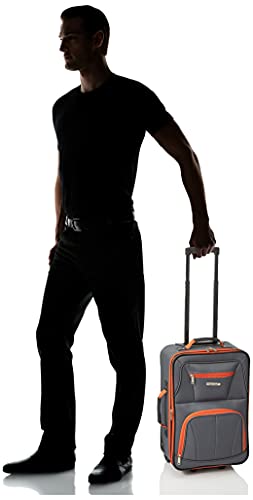 Rockland Fashion Softside 2 Piece Luggage Set, Expandable, (14" Tote/19" Upright), Charcoal - color: Charcoal, size: 2 Piece (19"/14" Tote)