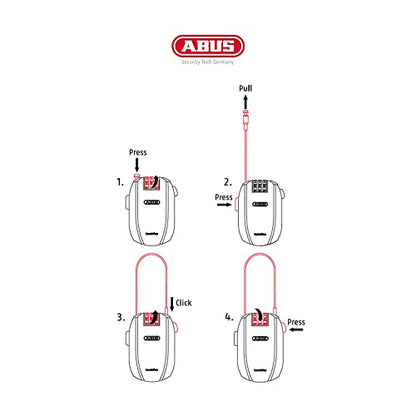 ABUS Combiflex Cable Lock - Lock for securing skis, Helmet, pram and Luggage - Trip 65-65 cm Long - 3 mm Thick - with Number Code - Blue - color: Midnight Blue, size: 65 cm
