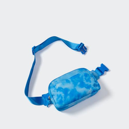 Pander Nylon Fanny Pack Belt Bag for Women with 5 Zipper Pockets - color: Cloud Blue