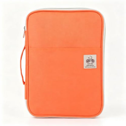 A4 Document Bags, 13.8×9.8×1.4in Multi‑Pocket File Folder Bag (Orange) - color: Orange