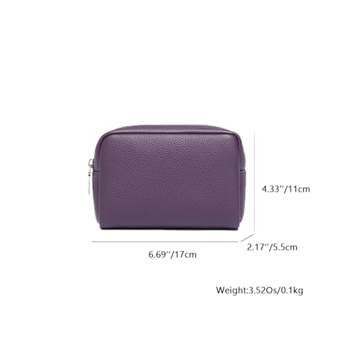 Makeup Bag for Purse Travel Cosmetic Bag (PU Anemone Purple) - color: Anemone Purple