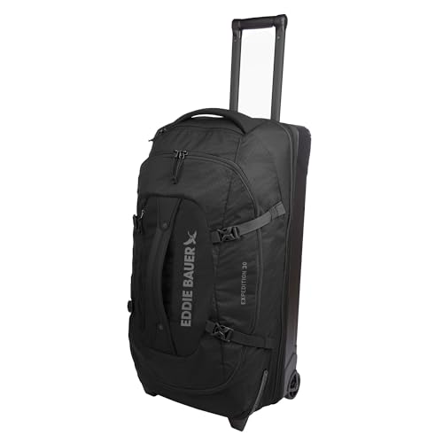 Eddie Bauer Expedition Rolling Duffel Bag with Wheels - Black, 30" - color: Black, size: 30" (Check-In)