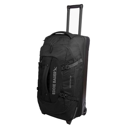 Eddie Bauer Expedition Rolling Duffel Bag with Wheels - Black, 30" - color: Black, size: 30" (Check-In)