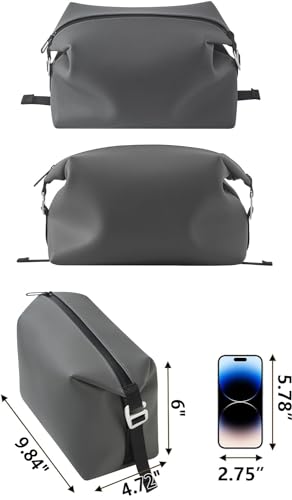 6"x9.84" 4.5L Silicone Toiletry Bag, Grey - color: Grey, size: 4.5L