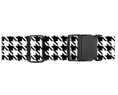 Luggage Straps for Suitcases, Adjustable Travel Belt, Durable Wide Luggage Strap, Cute Suitcase Strap Identifiers with Buckle, Bag Straps for Luggage, Black White Houndstooth - color: Black White Houndstooth