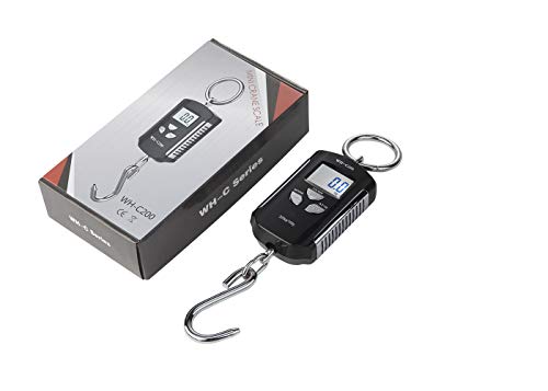 Klau Portable Fish Scale, 200 kg / 400 lb,Black and Silver - color: Black and Silver