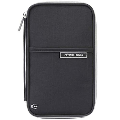 VanFn Passport Wallets, Travel Wallet, RFID Family Passport Holder, Trip Document Organizer (Black) - color: Black