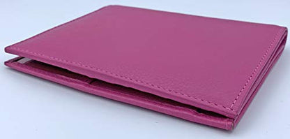Hot Pink RFID Genuine Leather Passport Wallet - color: Hot Pink