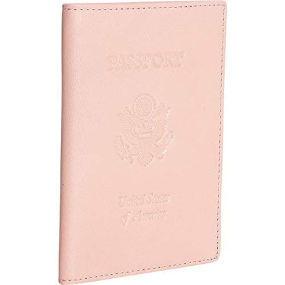 Royce Leather Passport Holder and Travel Document Organizer - color: Light Pink 3