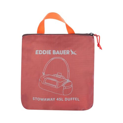 Eddie Bauer Stowaway Packable Duffel Bag, 45L, Maroon | Lightweight Durable Ripstop Polyester, Packs Flat When Not in Use, Roomy Travel Duffel for Trips and Gym Use - color: Maroon