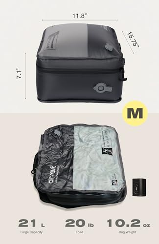 AirVault Reusable Vacuum Compression Travel Bag for Carry-On Suitcase and Backpack, Recycled IPX8 Waterproof Space Saver Vacpack (18L (21L (2-Pack)) - style: 21L (2-Pack)