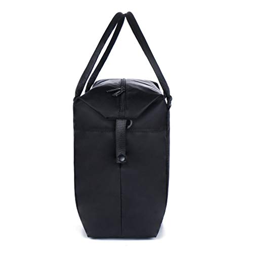 Unisex Large Travel Weekender Bag Overnight Duffle Bag Gym Tote Bag in Trolley Handle (Black) - color: Black