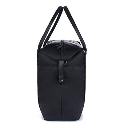 Unisex Large Travel Weekender Bag Overnight Duffle Bag Gym Tote Bag in Trolley Handle (Black) - color: Black