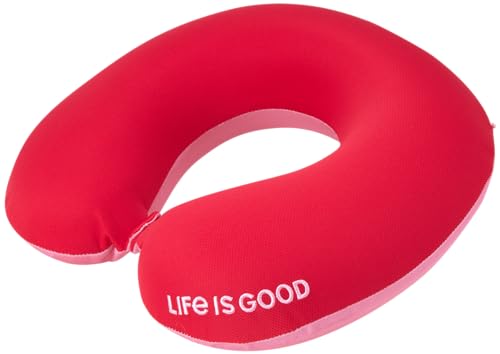 Life is Good Neck Pillow with Soft Memory - color: Red