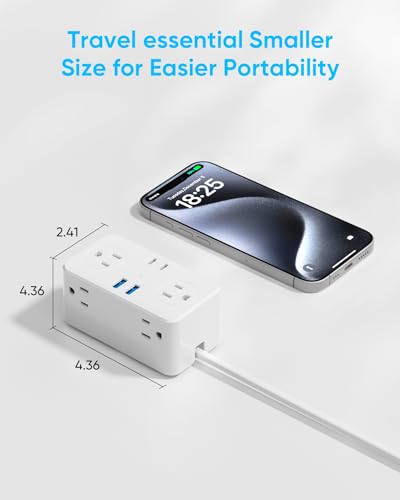 Kakyanill Italy Travel Plug Adapter, Italy Power Adapter, 6 AC Outlets, 4 USB Ports (2 USB C), 3ft Wrapped Around Extension Cord, for Italy Chile Libya - style: for Italy