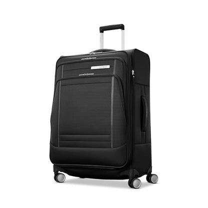 Samsonite UpLIFT Lightweight Large Checked Softside Luggage with Spinner Wheels - Expandable - Airline-Approved, Polyester Soft Suitcase for Ultra Light Travel - Black - color: Black, size: Large Checked